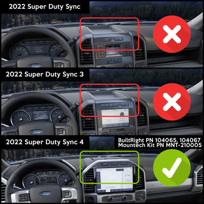 BuiltRight Industries 2022+ Ford F-250/350/450 SuperDuty w/12in. Screen SYNC4 Dash Mount PRO 104067 104067 Photo - lifestyle view