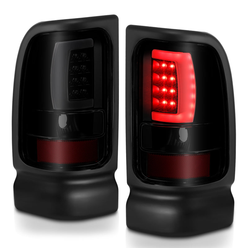 ANZO 1994-2001 Dodge Ram 1500 LED Taillights Plank Style Black w/Smoke Lens 311340 311340 Photo - Unmounted