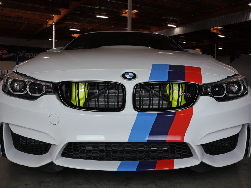 aFe Magnum FORCE Dynamic Air Scoop 15-18 BMW M3/15-20 M4 - Yellow 54-13032SE 54-13032SE Photo - Mounted
