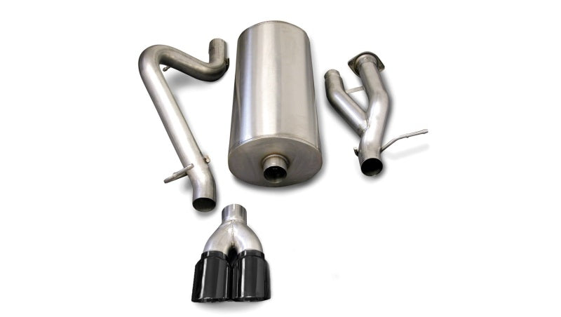 Corsa Performance 03-06 Hummer H2 6.0L V8 Black Sport 3" Single Rear Twin 4" Tips Cat-Ba 14216BLK Photo - Primary