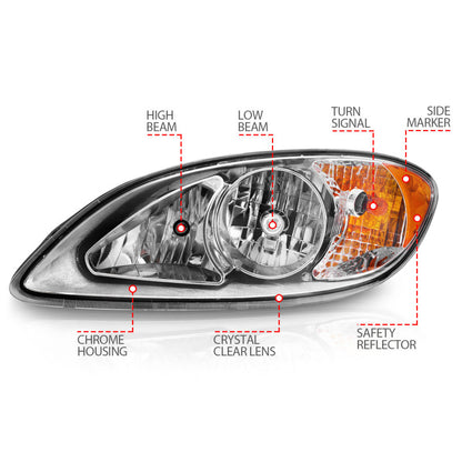 ANZO 2008-2016 International Prostar Crystal Headlights Chrome Housing 131033 131033 Photo - Unmounted