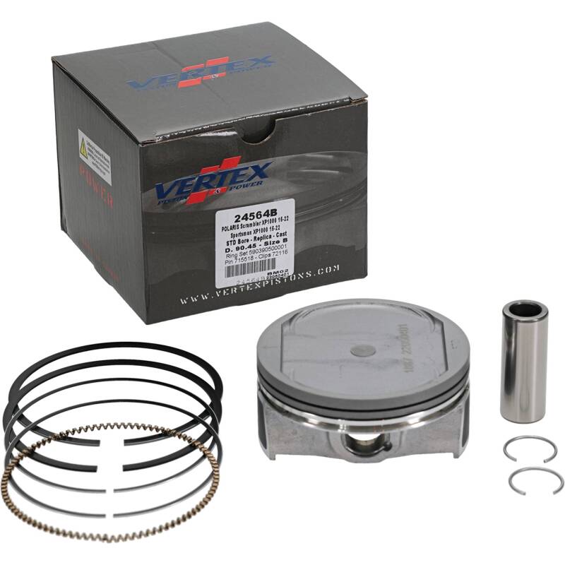 Vertex Pistons Vertex Piston 16-18 Polaris Scrambler 1000 Tractor 1000cc Cast Replica Piston Kit 24564B 24564B Photo - Primary