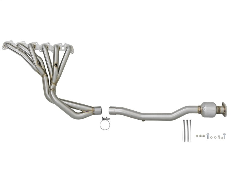 aFe Twisted Steel Long Tube Header & Connection Pipes Street Series Nissan 48-36109-YC Photo - Unmounted