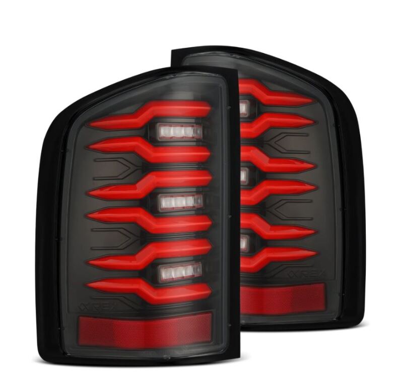 AlphaRex 07-14 Chevrolet Silverado 1500/2500HD/3500HD Luxx-Series LED Tail Lights Black/Red 620000 620000 Photo - Primary