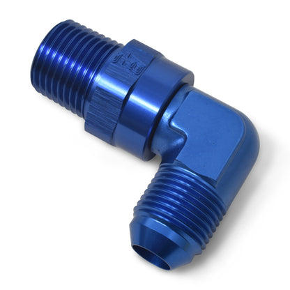 Russell #8 90° Male AN To Male Swivel NPT - Blue 614118 Photo - out of package