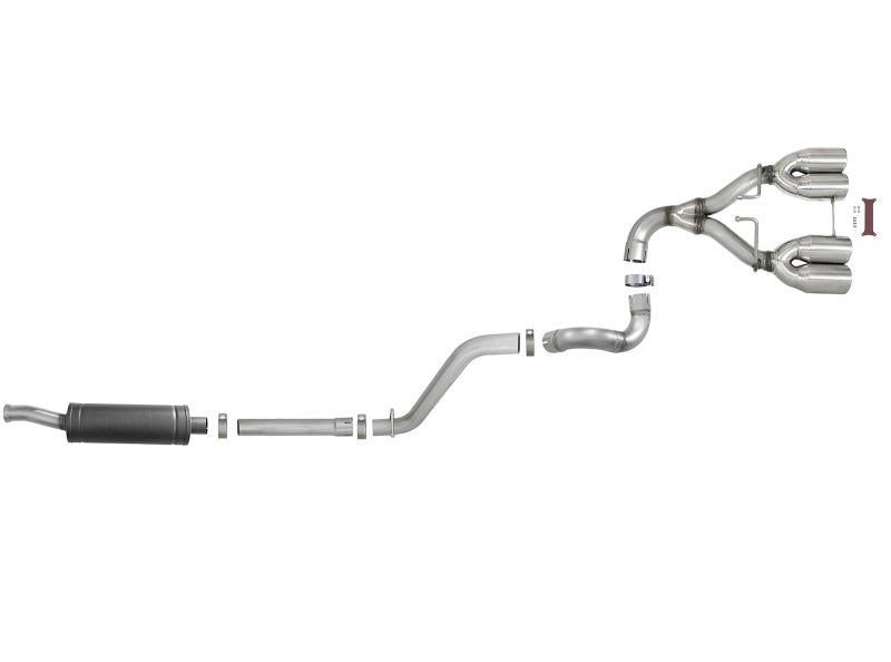 aFe Rebel Series 2-1/2" 304 Stainless Steel Cat-Back Exhaust System 49-38073-P Photo - Unmounted