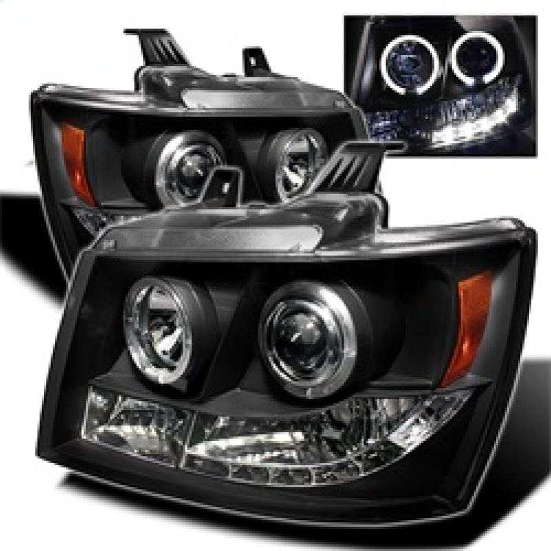 Spyder Chevy Suburban 1500 07-14 Projector Headlights LED Halo LED Blk PRO-YD-CSUB07-HL-BK 5009647 5009647 Photo - Primary