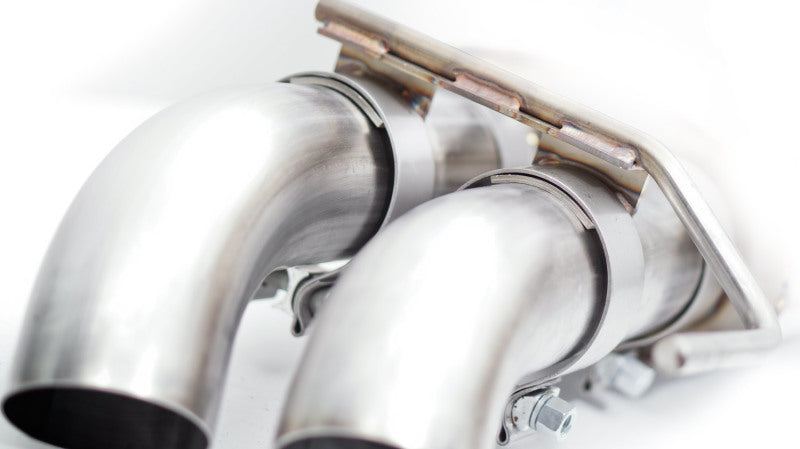 Stainless Works 2010-14 Ford Raptor 3in Exhaust Chambered Mufflers Dump Exit FTR13CBDP FTR13CBDP Photo - Close Up
