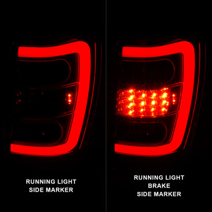 ANZO 1999-2004 Jeep Grand Cherokee LED Tail Lights w/ Light Bar Chrome Housing Red/Clear Lens 311396 311396 Photo - Unmounted