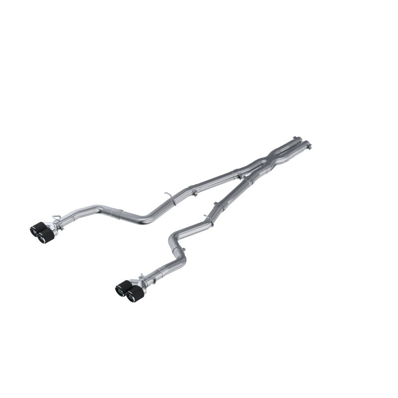 MBRP 15-16 Dodge Challenger 5.7L HEMI SS 3in Quad Split Rear Exit w/ Carbon Fiber Tips - T304 S71163CF S71163CF Photo - Primary