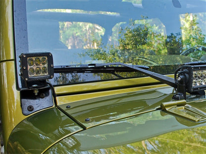 Rigid Industries 2007-2018 Jeep JK A-Pillar Mount Fits D-Series, D-XL, Radiance Pod, Pod XL 40139 40139 Photo - Mounted