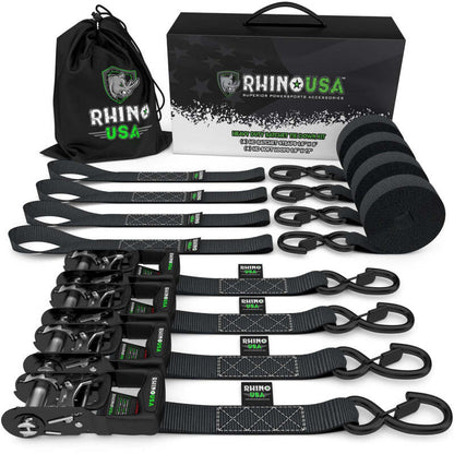 Rhino USA Heavy Duty Ratchet Tie-Down 4-Pack Black 1.6In X 15Ft TD-GC1.6X15-BLK TD-GC1.6X15-BLK Photo - Primary