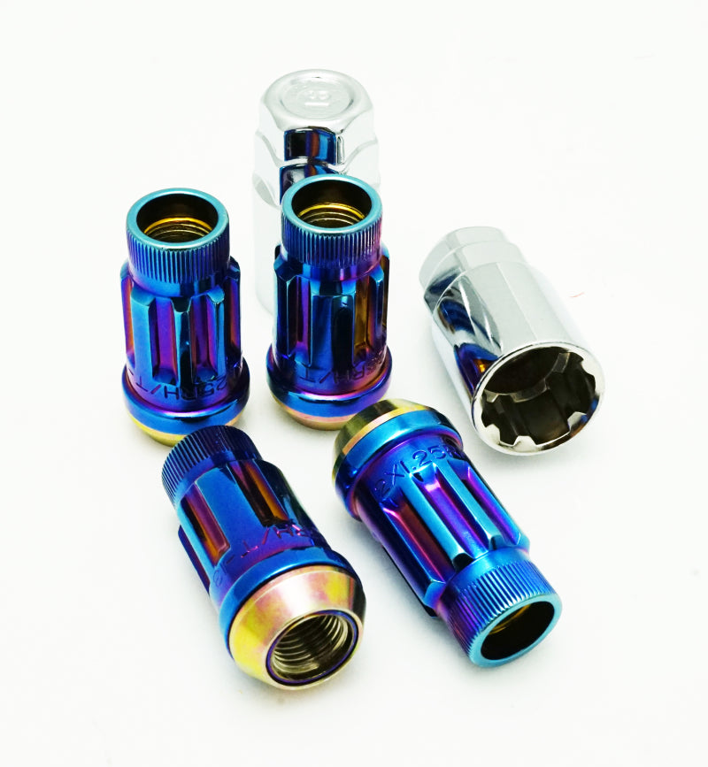 Wheel Mate Muteki SR45R Lug Nut Kit Lock Set 12x1.50 45mm - Burned Blue Neon 34938UN 34938UN Photo - Primary