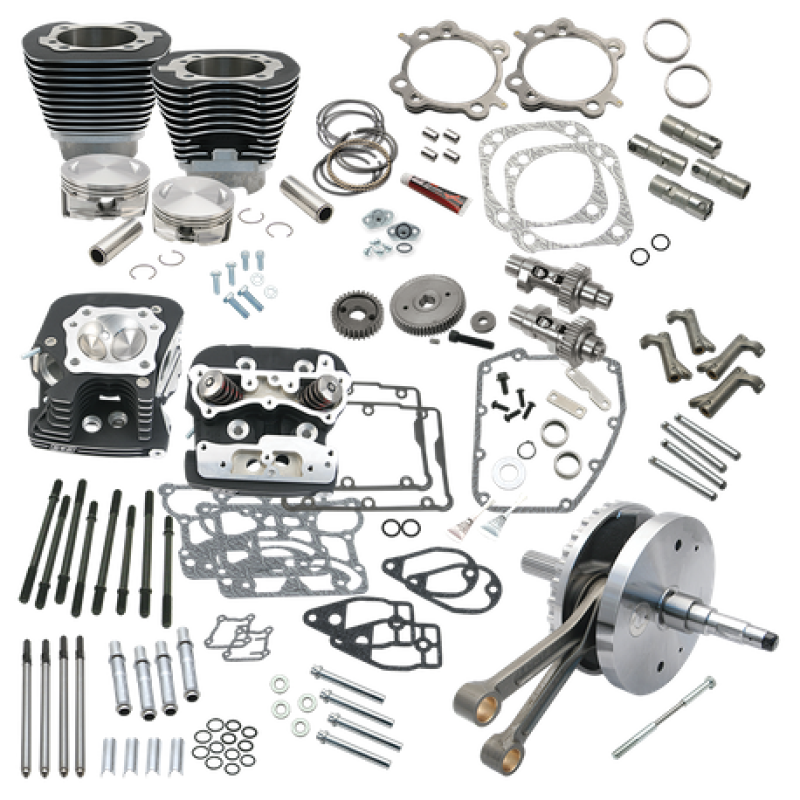 S&S Cycle 07-17 BT 124in Hot Set Up Kit - Wrinkle Black 900-0568 900-0568 User 1