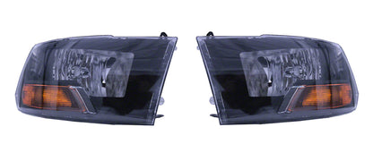Raxiom 09-18 Dodge RAM 1500/2500/3500 Euro Style Headlights w/ Single Bulb- Blk Housing (Clear Lens) R118017 R118017 Photo - Primary