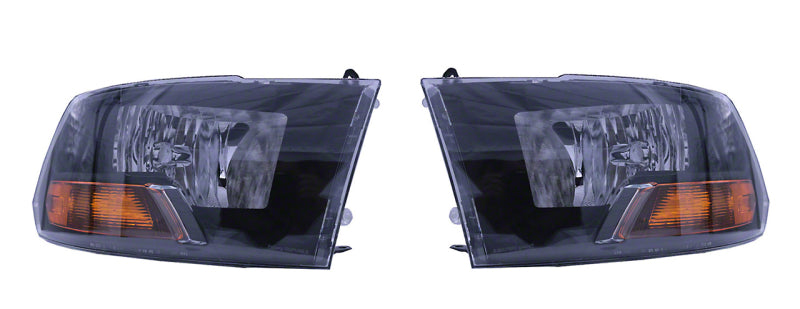 Raxiom 09-18 Dodge RAM 1500/2500/3500 Euro Style Headlights w/ Single Bulb- Blk Housing (Clear Lens) R118017 R118017 Photo - Primary