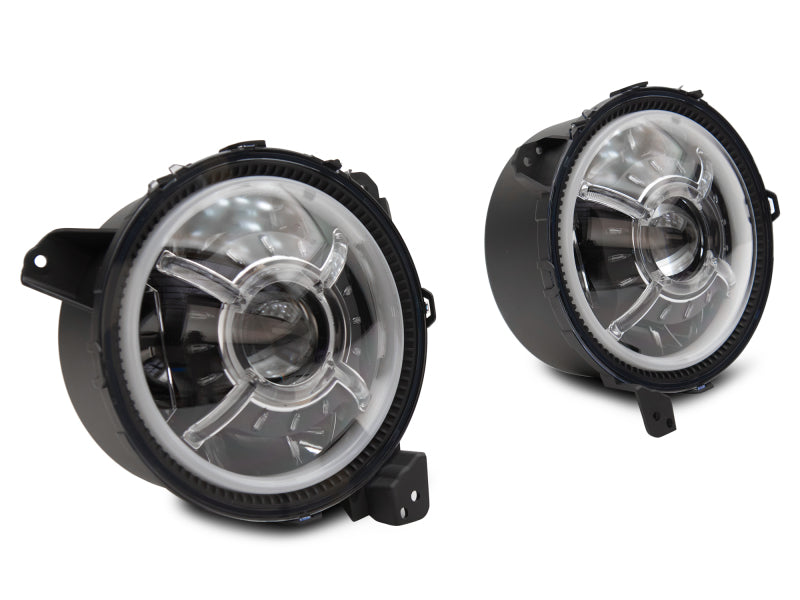 Raxiom 18-22 Jeep Wrangler JL/ JT 9-Inch LED Headlights w/ DRL and Halo- Black Housing (Clear Lens) J137646 J137646 Photo - Close Up