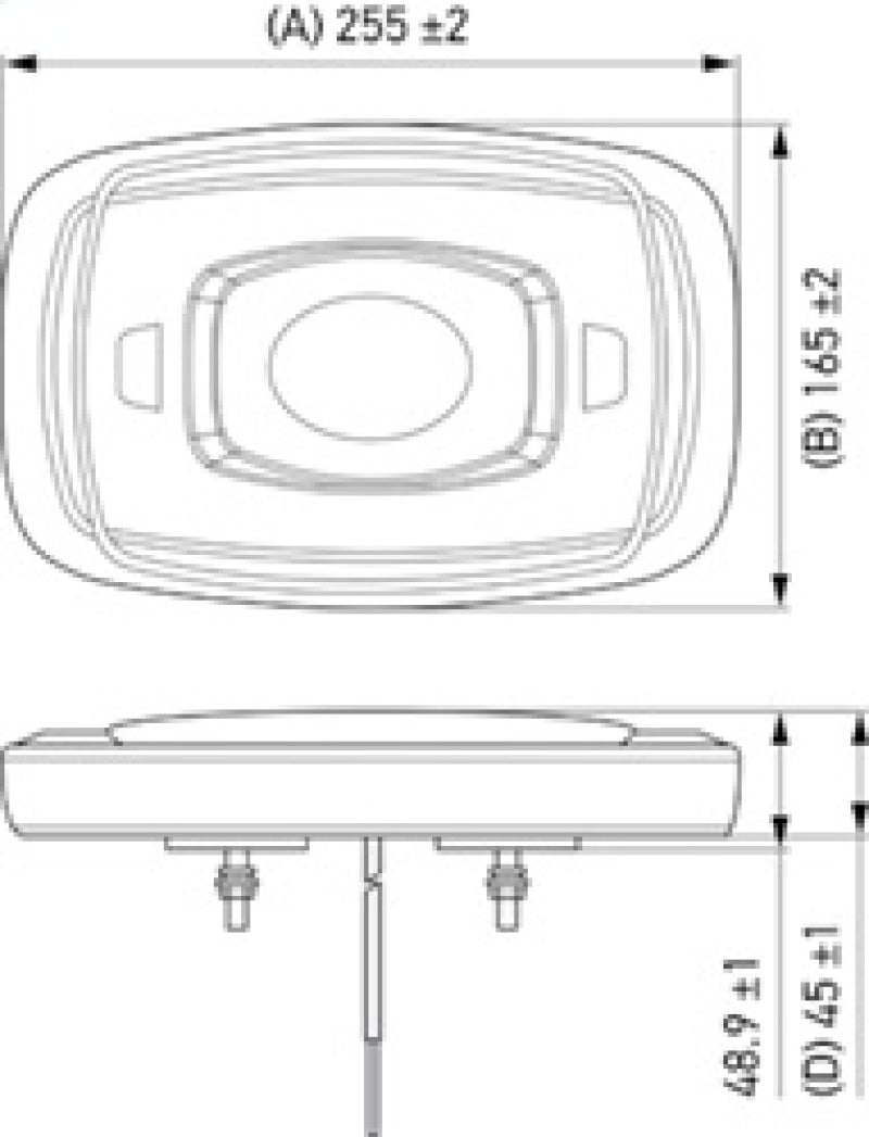 Hella L/Bar Mini 10In Led (Mv Fxd Amber Lens) 014566311 014566311 Technical Drawing