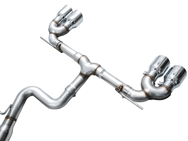 AWE Tuning AWE MK8 Volkswagen Golf R 3in Track Edition Quad Exhaust - Chrome Silver Tips 3020-42658 3020-42658 Photo - out of package
