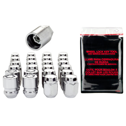 McGard 6 Lug Hex Install Kit w/Locks (Cone Seat Nut) M12X1.25 / 13/16 Hex / 1.28in. L - Chrome 84654 84654 Photo - out of package