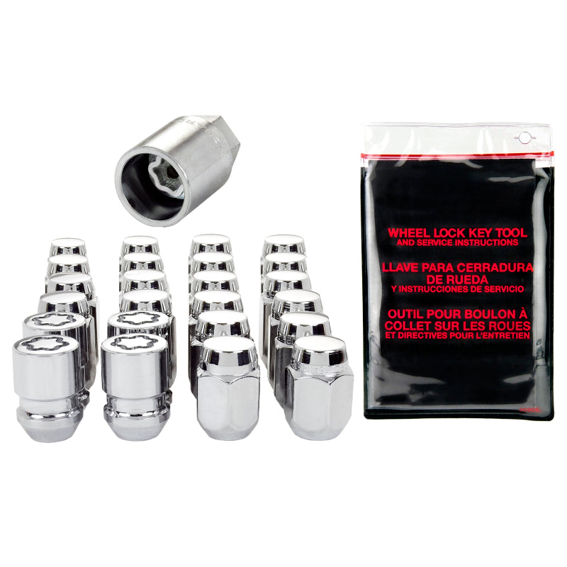 McGard 6 Lug Hex Install Kit w/Locks (Cone Seat Nut) M12X1.25 / 13/16 Hex / 1.28in. L - Chrome 84654 84654 Photo - out of package
