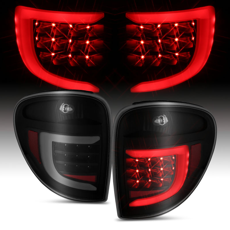 ANZO 2004-2007 Dodge Grand Caravan LED Tail Lights w/ Light Bar Black Housing Smoke Lens 311366 311366 Photo - Unmounted