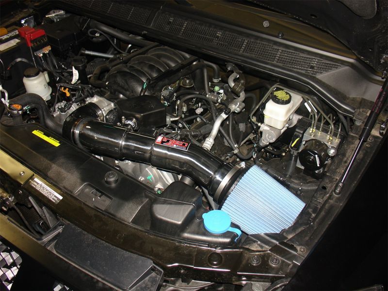 Injen Wrinkle Black Short Ram Intake System 04-12 Nissan Titan V8 5.7L PF1952WB Photo - Mounted