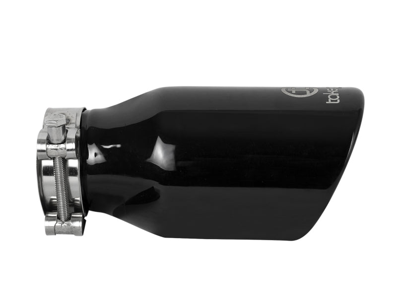 aFe Takeda 304 Stainless Steel Clamp-On Exhaust Tip 2.5in.Inlet / 4in Outlet - Black 49T25404-B08 49T25404-B08 Photo - Unmounted