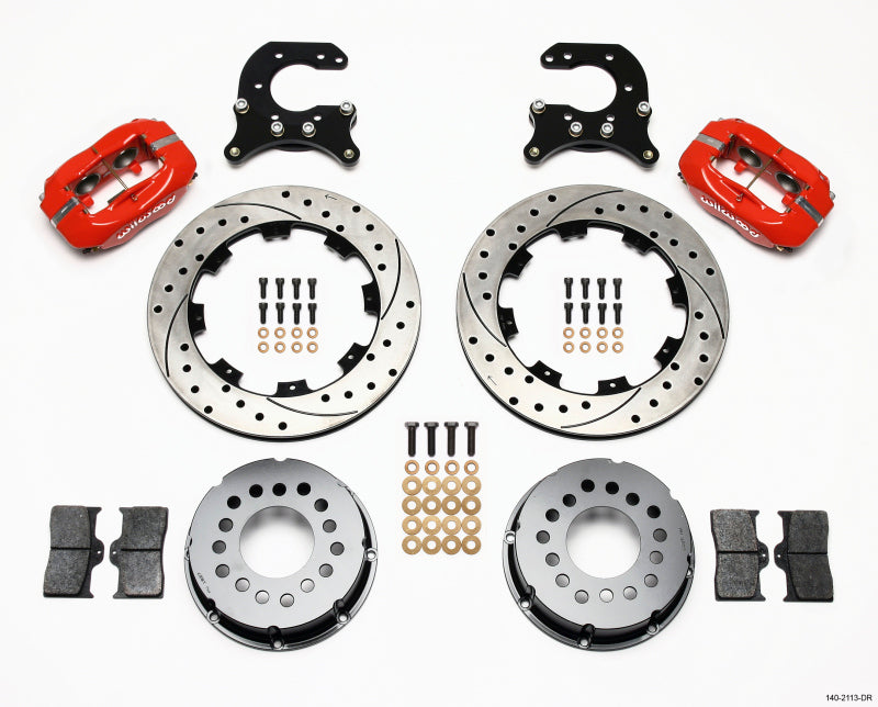 Wilwood FDL P/S Rear Kit,Drilled, Red Small Ford 2.66" Offset 140-2113-DR Photo - Primary