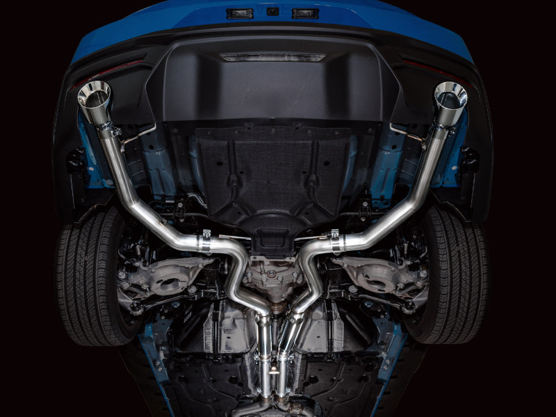 AWE Tuning AWE 2024 Ford Mustang GT Fastback S650 RWD Track Edition Catback Exhaust w/ Dual Chrome Silver Tips 3020-32650 3020-32650 Photo - Mounted