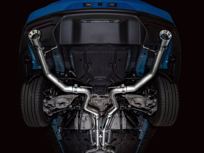 AWE Tuning AWE 2024 Ford Mustang GT Fastback S650 RWD Track Edition Catback Exhaust w/ Dual Chrome Silver Tips 3020-32650 3020-32650 Photo - Mounted