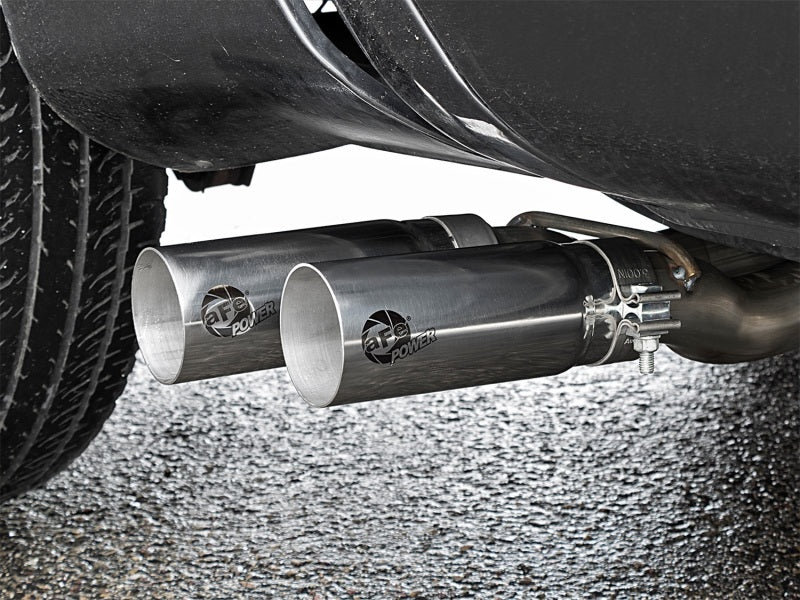 aFe Rebel Series 3in Stainless Steel Cat-Back Exhaust System w/Polished Ti 49-46124-P Photo - Mounted