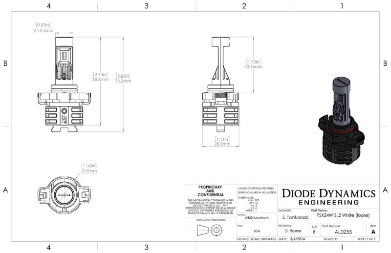 Diode Dynamics 5202/PSX24W White SL2 LED Bulb (one) DD0477S DD0477S User 6