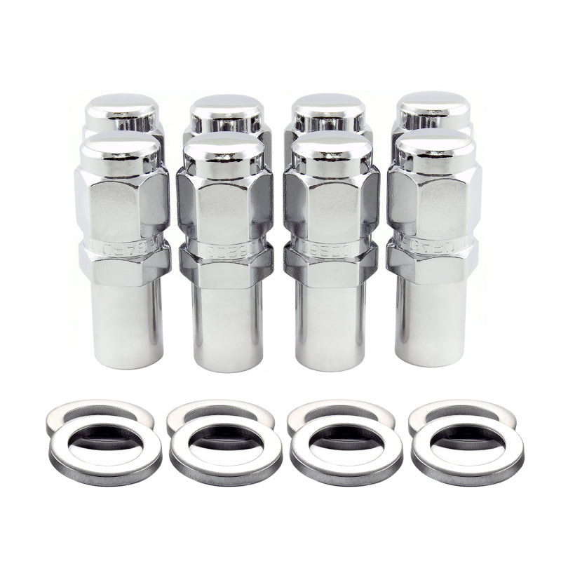 McGard Hex Lug Nut (Long Shank - 1in. / Duplex) - 9/16-18 / 7/8 Hex / 2.425in. L (8-Pack) - Chrome 62822 62822 Photo - out of package