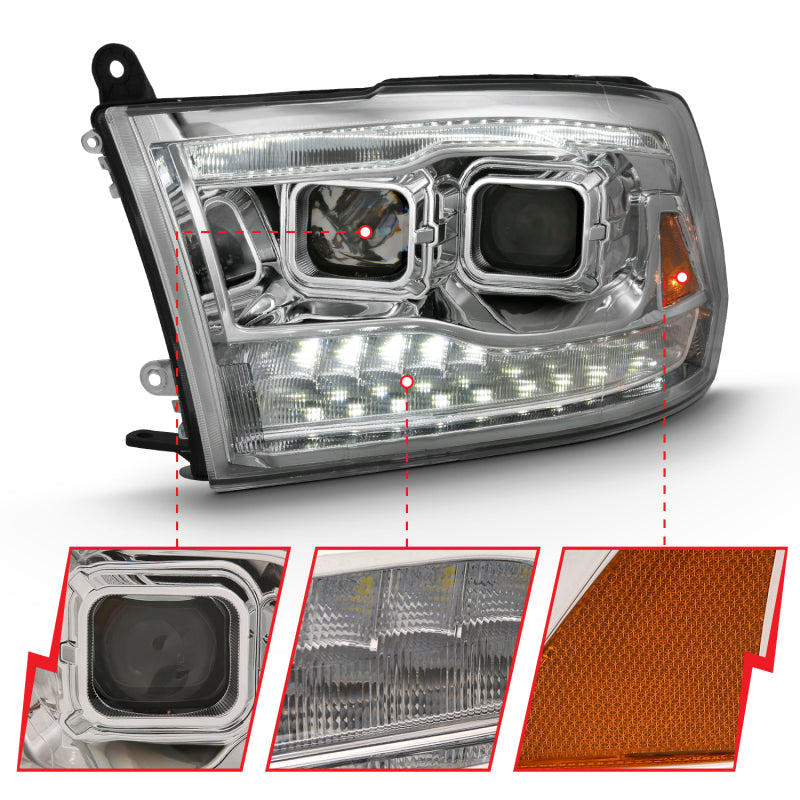 ANZO 2009-2018 Dodge Ram 1500 Projector H.L. Switchback Chrome Amber 111442 111442 User 2