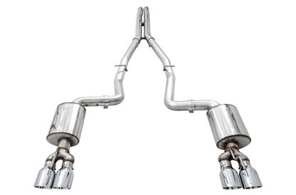 AWE Tuning 2015+ Dodge Challenger 6.4L/6.2L Non-Resonated Touring Edition Exhaust - Quad Silver Tips 3020-42074 3020-42074 Photo - Primary