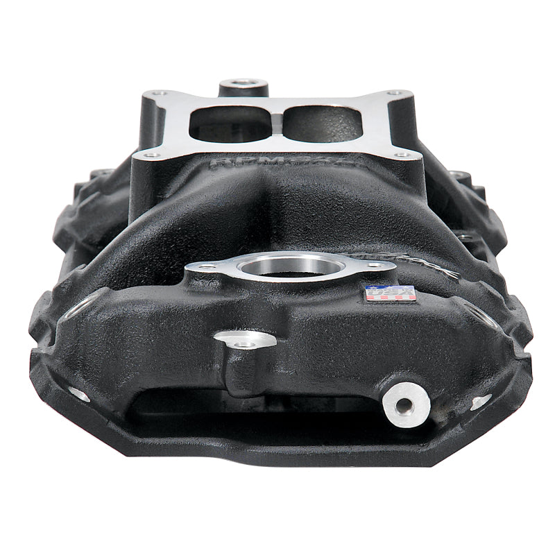 Edelbrock Intake Manifold, RPM Air-Gap, Small-Block Chevy 262-400, Black 75013 Photo - out of package