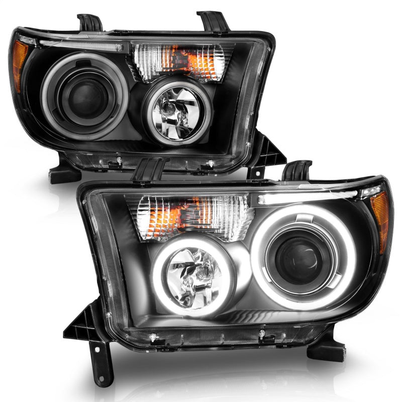Anzo 2007-2013 Toyota Tundra Projector Headlights w/ Halo Black (CCFL) 111174 Photo - Unmounted
