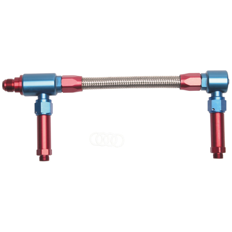 Russell Performance -8 AN to -8 AN ProFlex Demon Carb Dual Inlet Carb Kit (Red/Blue) 641280 641280 Photo - Primary