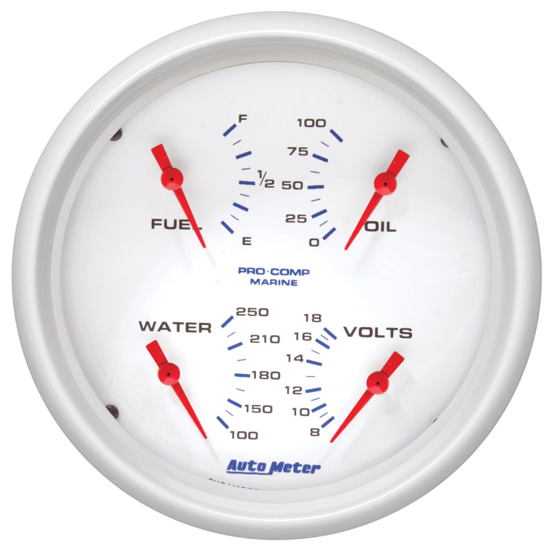 AutoMeter Marine White 5in Gauge Quad 200705