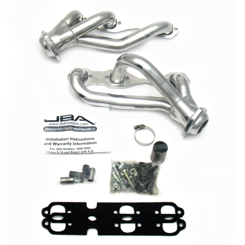 JBA 88-95 & 02-03 GM S-Truck 4.3L V6 4WD 1-1/2in Primary Silver Ctd Cat4Ward Header 1840S-3JS 1840S-3JS Photo - Primary