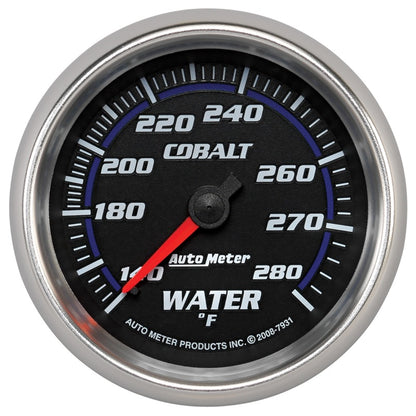 Autometer Cobalt 66.7mm 140-280 degree F. Water Temprature  Gauge 7931 7931 Photo - Primary