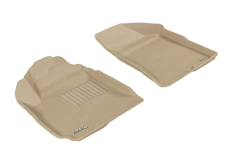 3D MAXpider 2010-2012 Hyundai Santa Fe Kagu 1st Row Floormat - Tan L1HY04011502 L1HY04011502 Photo - Primary