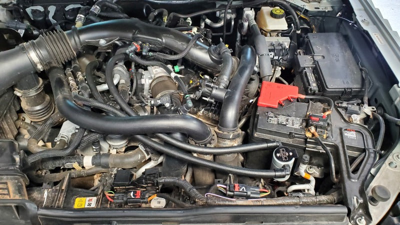 J&L 22-24 Ford Bronco Raptor 3.0L EcoBoost PCV Side Oil Separator 3.0 - Clear Anodized 3096P-C 3096P-C Photo - Mounted