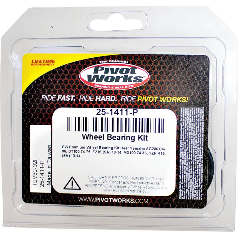 Pivot Works Yamaha Wheel Bearing Kit Premium Bearings 25-1411-P 25-1411-P Photo - Primary