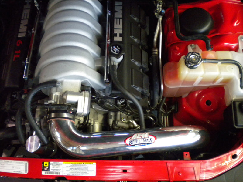 AEM Induction AEM 09-10 Dodge Challenger 5.7L/6.1L Polished Brute Force Air Intake 21-8223DP 21-8223DP Photo - Mounted