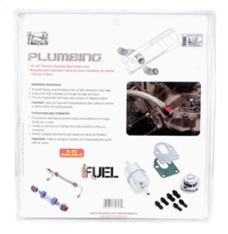 Spectre Stainless Steel Flex Heater Hose Kit 5/8in. Diameter - 4ft. Chrome 39698 39698 Photo - in package