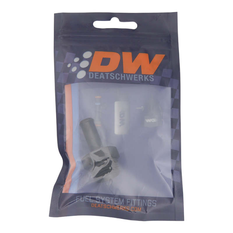 DeatschWerks 8AN ORB Male to 3/8in Male Barb Fitting (Incl O-Ring) - Anodized Matte Black 6-02-0509-B 6-02-0509-B Photo - lifestyle view