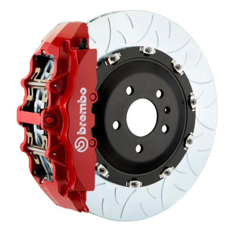 Brembo 20+ Model Y Front GT BBK 6 Piston Cast 380x34 2pc Rotor Slotted Type-3-Red 1T3.9033A2