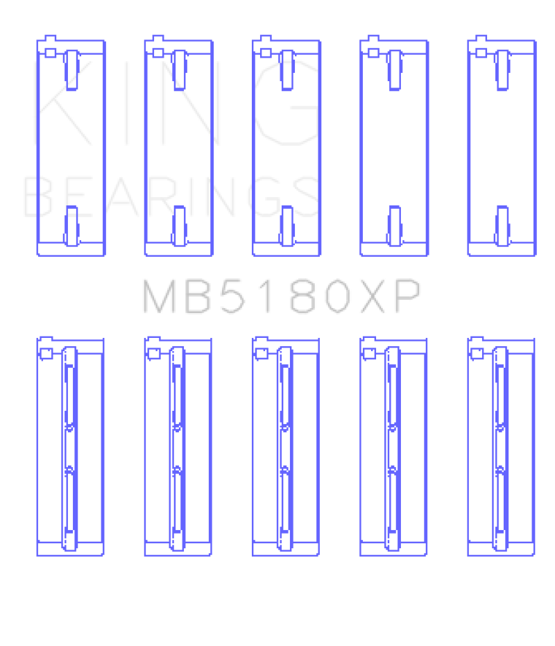 King Engine Bearings King Renault F8Q/F7R/F8M (Size STD) Performance Main Bearing Set MB5180XP MB5180XP Photo - Primary